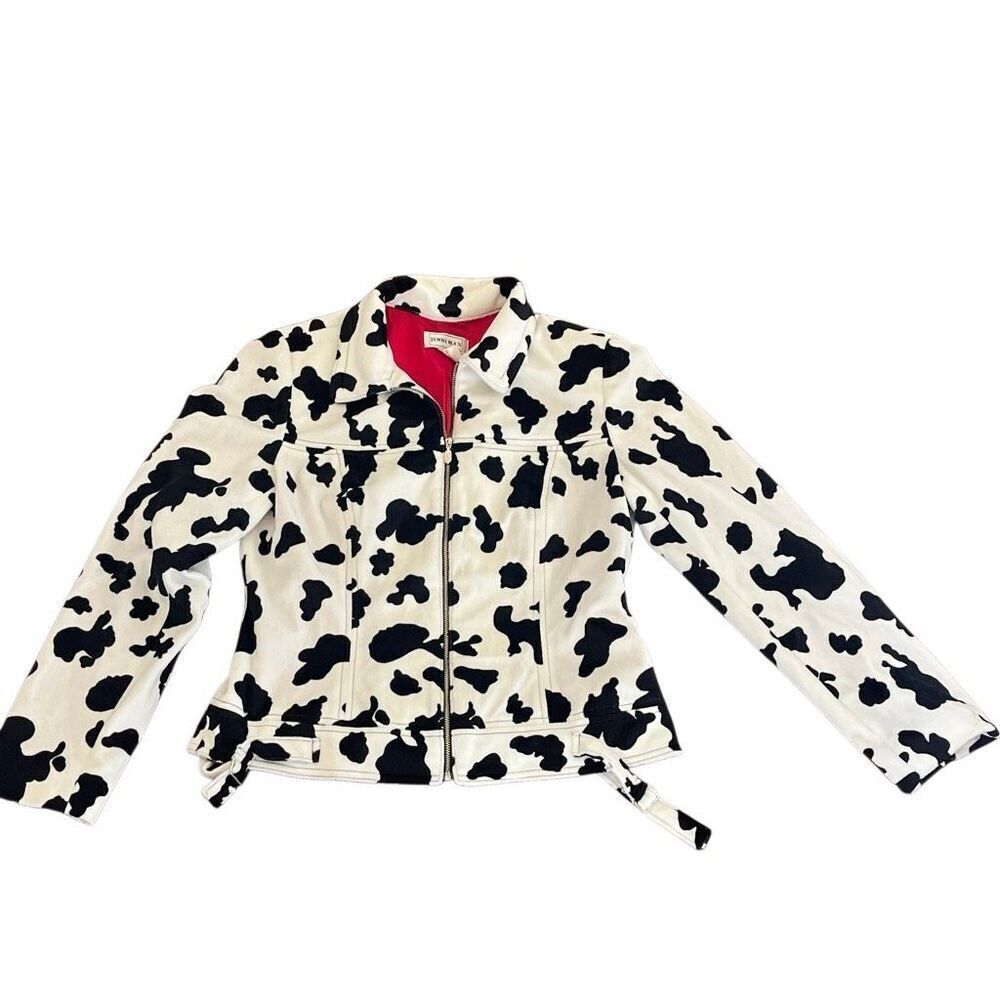 Vintage Jenny Max NYC cow print jacket size 8